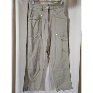 Maeve Pants Womens 28 Beige Straight Leg Turner Utility Carpenter Canvas Stretch